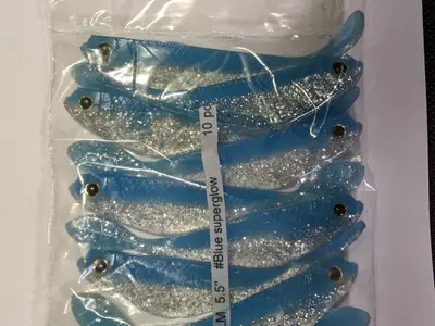 Jiggar FLM 5,5" Blue superglow, 10-pack