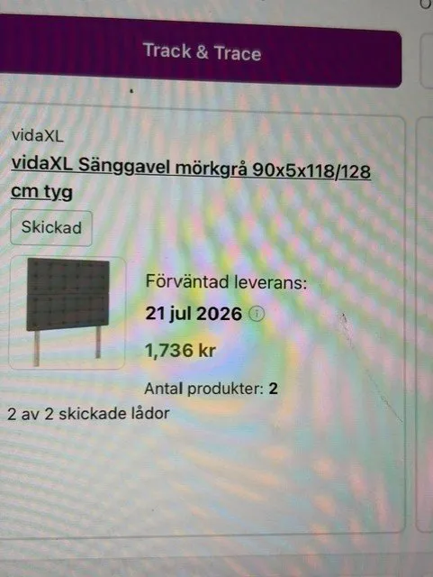 Sänggavel mörkgrå 90 cm