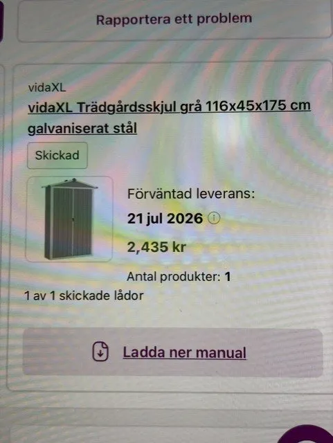 Trädgårdsskjul i galvaniserat stål, grått