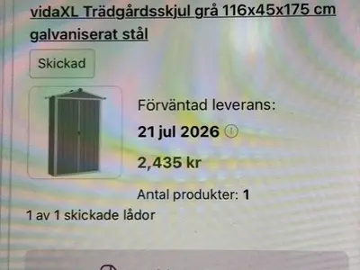 Trädgårdsskjul i galvaniserat stål, grått